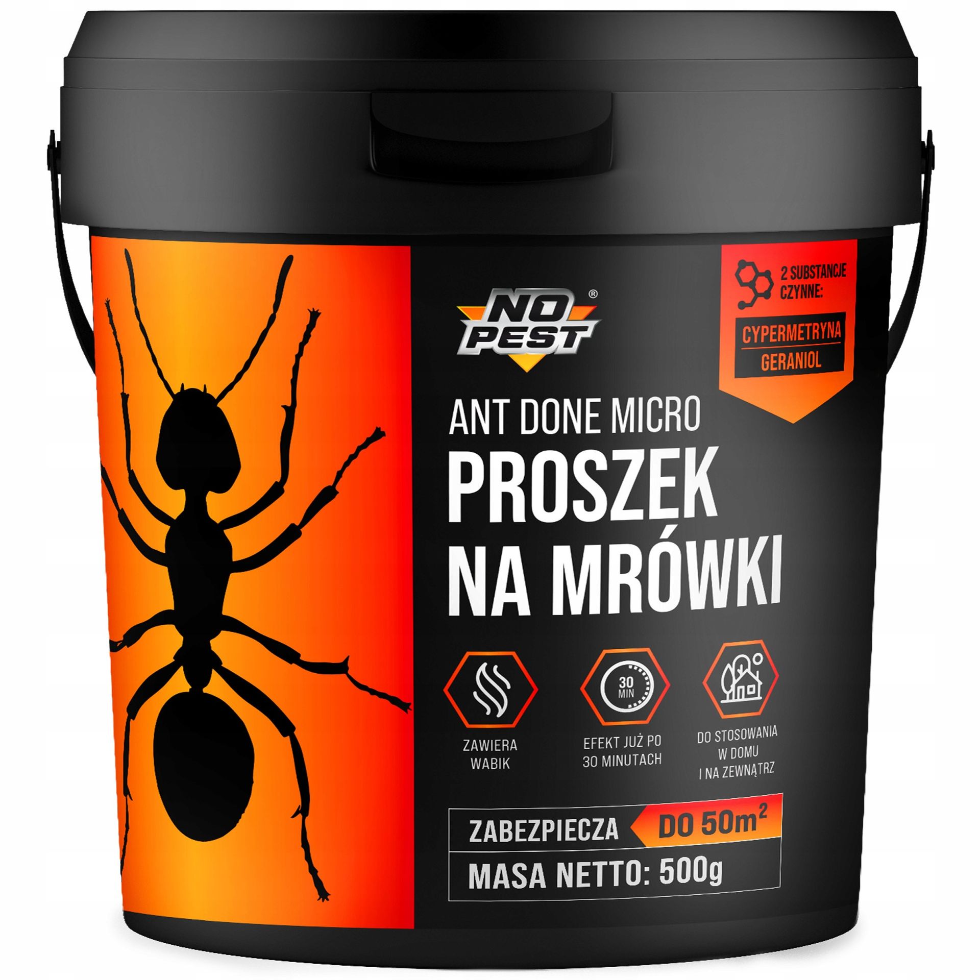 No Pest® Proszek na mrówki 500 g Ant Done Micro granulat. Środek na mrówki w domu, ogrodzie.