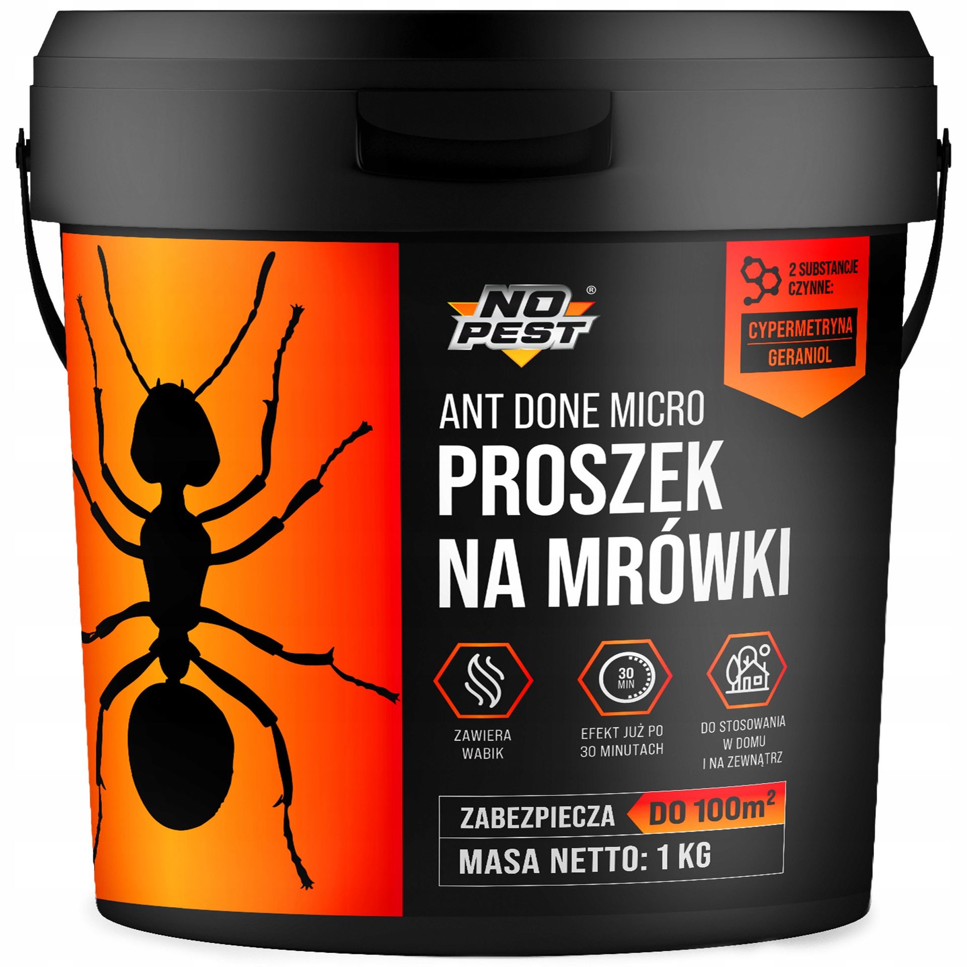 No Pest® Proszek na mrówki 1 kg Ant Done Micro granulat. Środek na mrówki w domu, ogrodzie.