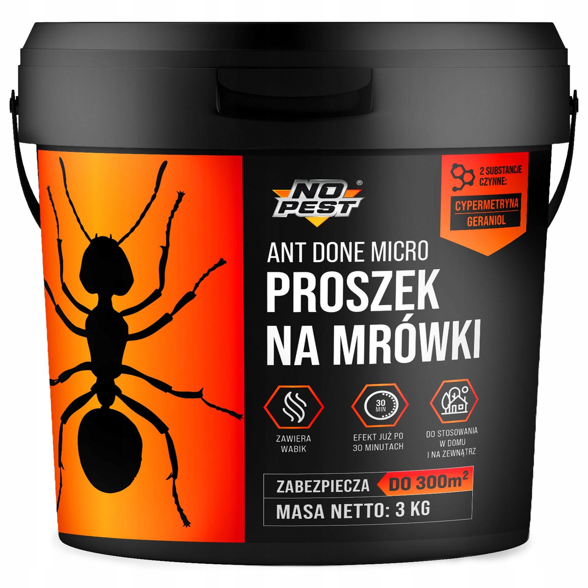 No Pest® Proszek na mrówki 3 kg Ant Done Micro granulat. Środek na mrówki w domu, ogrodzie.