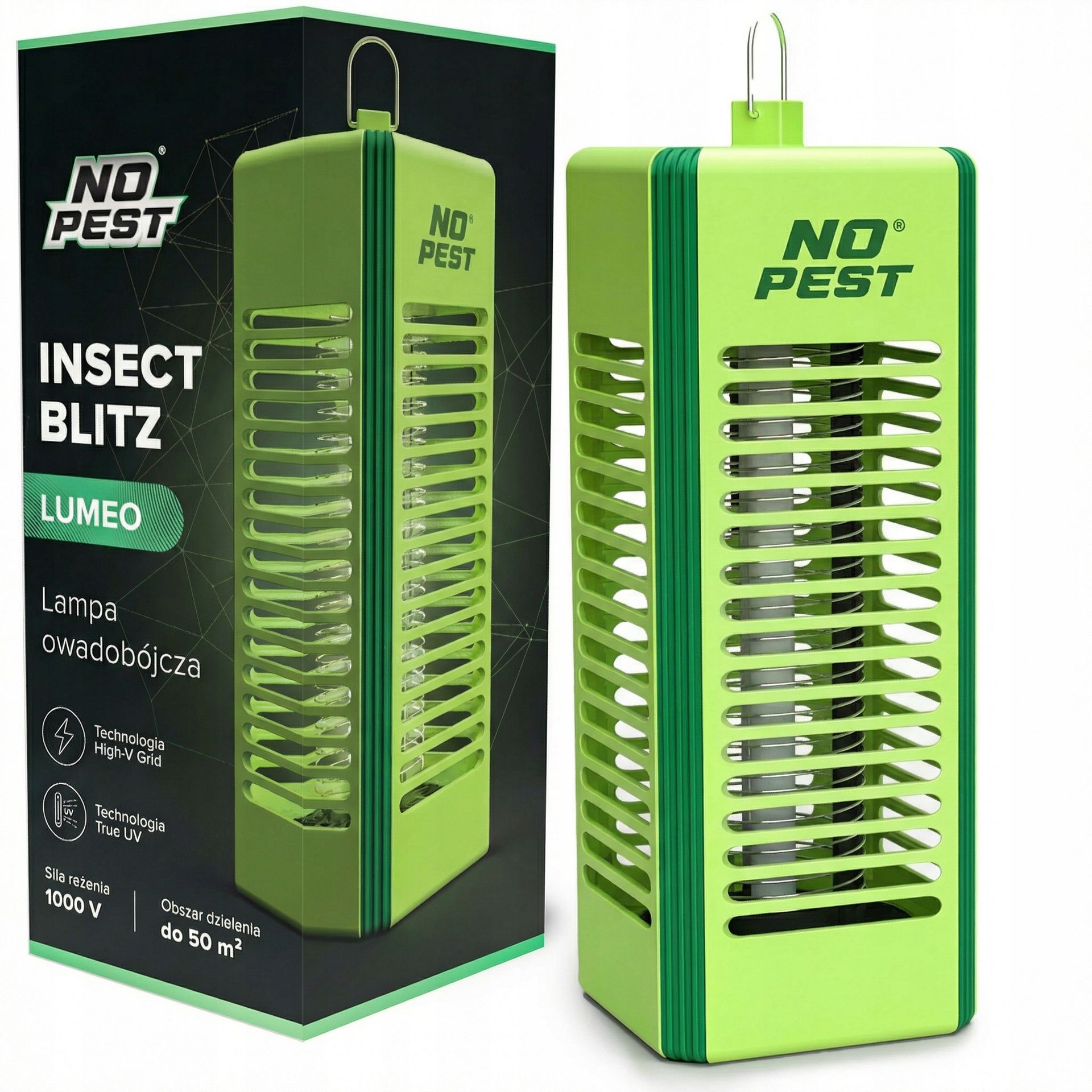 No Pest® Lampa owadobójcza na komary, muchy, mole kolor limonkowy Insect Blitz Lumeo