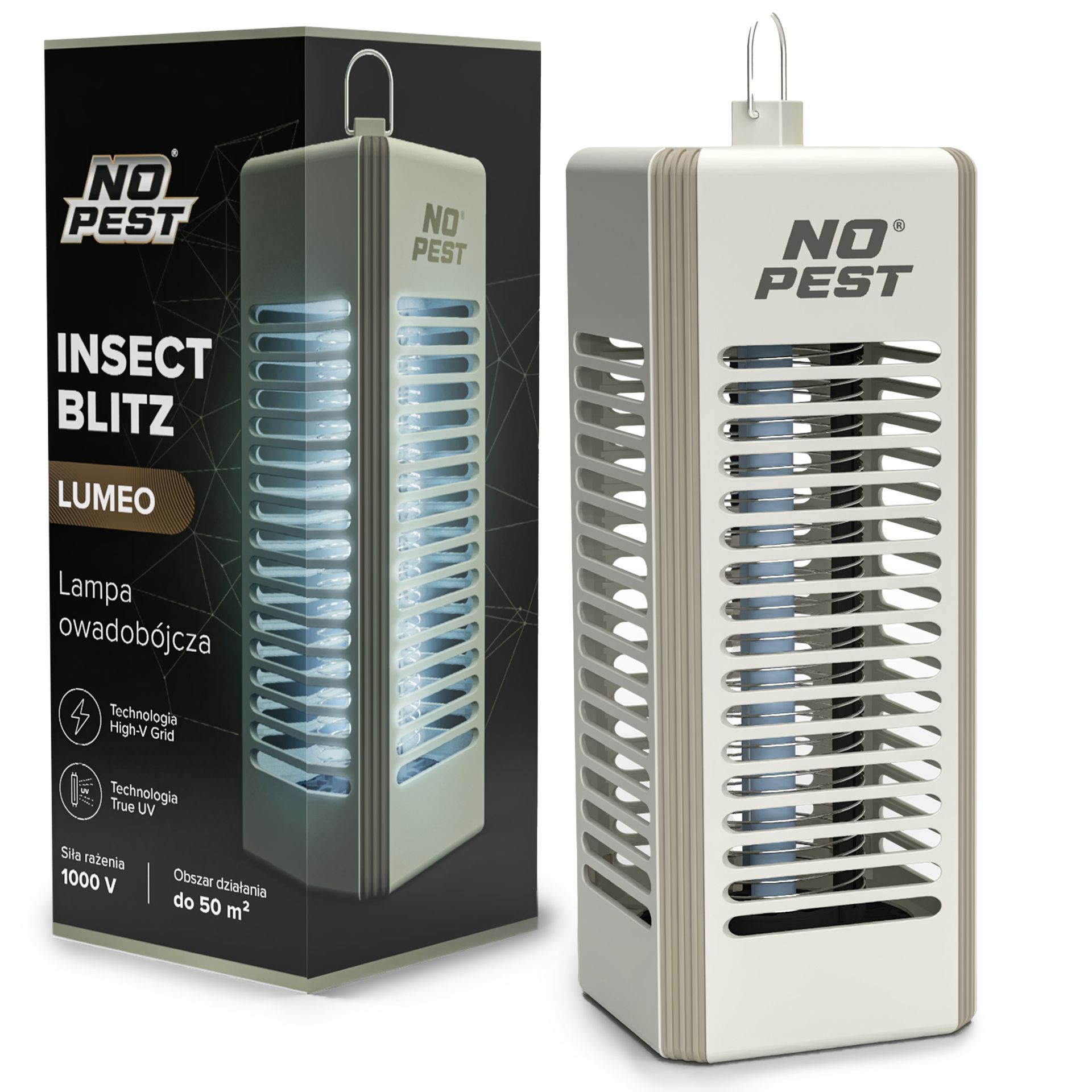 Lampa owadobójcza na komary, muchy, mole kolor beżowy No Pest® Insect Blitz Lumeo Capuccino