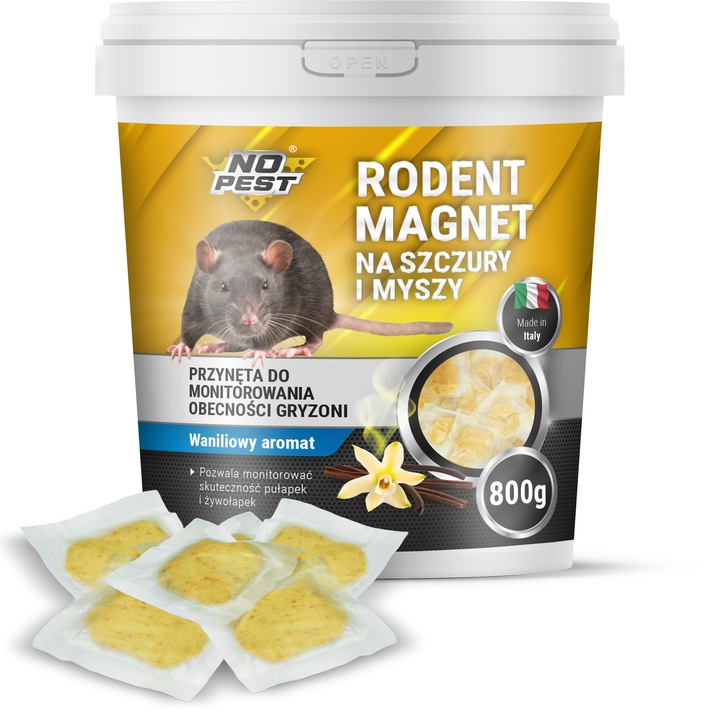 No Pest® Wabik na myszy, szczury, gryzonie, kuny przynęta, zanęta do chwytacza, pułapki, łapki 800g.