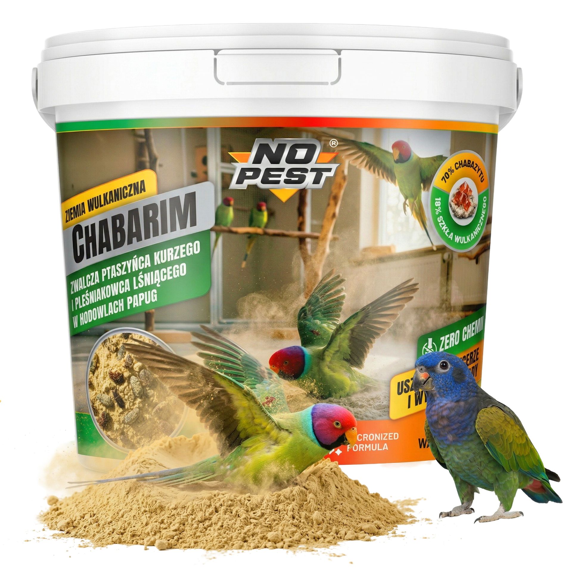 No Pest® Środek na ptaszyńca kurzego, roztocza, piórojady dla papug Chabarim 1 kg