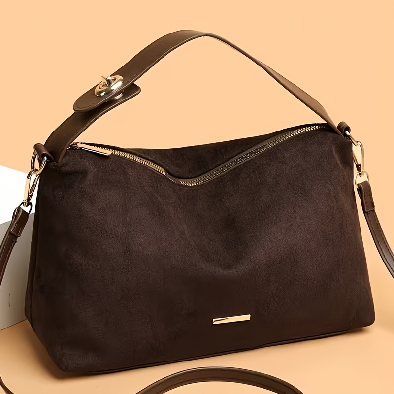 TEMU torebka damska w stylu retro, jednolity , miękka w dotyku, uniwersalna, lekka torba crossbody, torba do pracy, wielofunkcyjna mała torebka na co