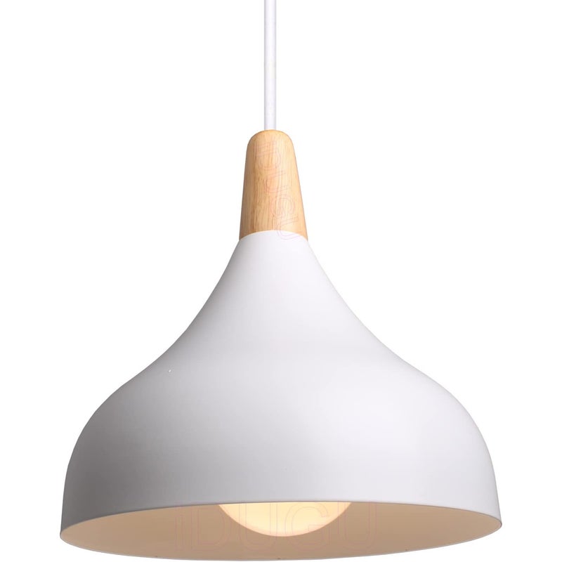 Lampa wisząca LATIO, nowoczesna lampa sufitowa w kształcie łezki, lampa wisząca E27 z metalu i drewna do sypialni i jadalni, 20 cm 1