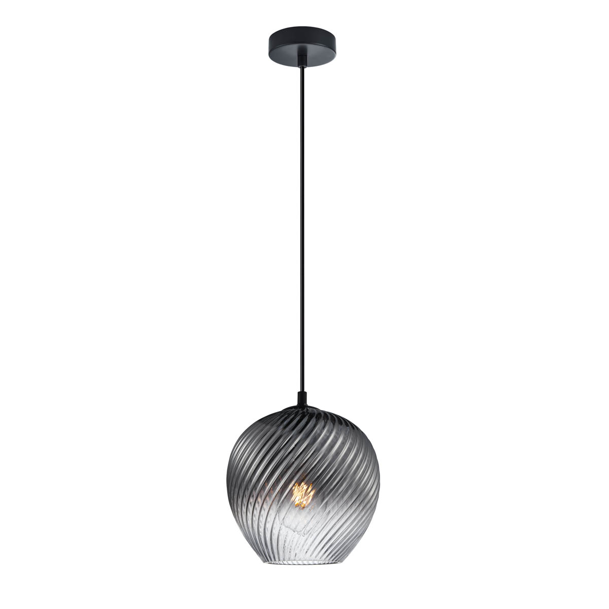 ALIAS lampa wisząca czarna klosz szkło dymione cieniowane fi 20,5cm 1xE27 PND-3664-1-BK-SG