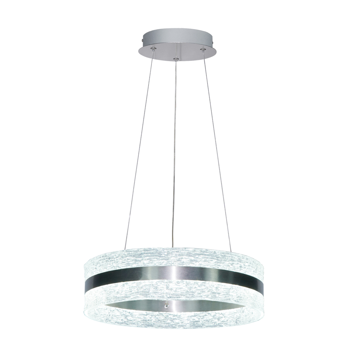 BLERA lampa wisząca chrom mat klosz akryl przeźroczysty LED 24W CCT PND-98273-SCHR