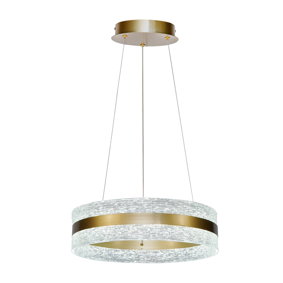 BLERA lampa wisząca złoty mat klosz akryl przeźroczysty LED 24W CCT PND-98273-GD