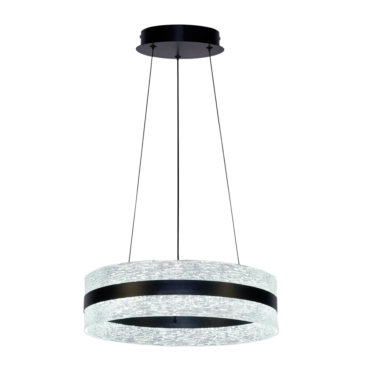 BLERA lampa wisząca czarny mat klosz akryl przeźroczysty LED 24W CCT PND-98273-BK