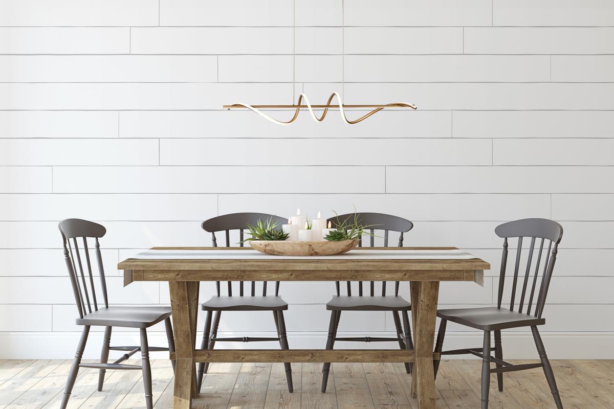 BASTELO lampa wisząca biała serpentyna LED 40W 3000K 4000K 6000K PND-24154-GD