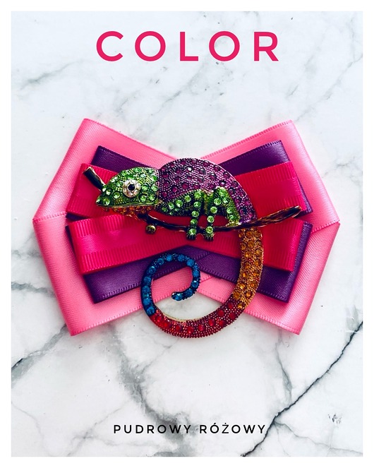 Brosza z Ogromnym Kameleonem Kolekcja COLOR