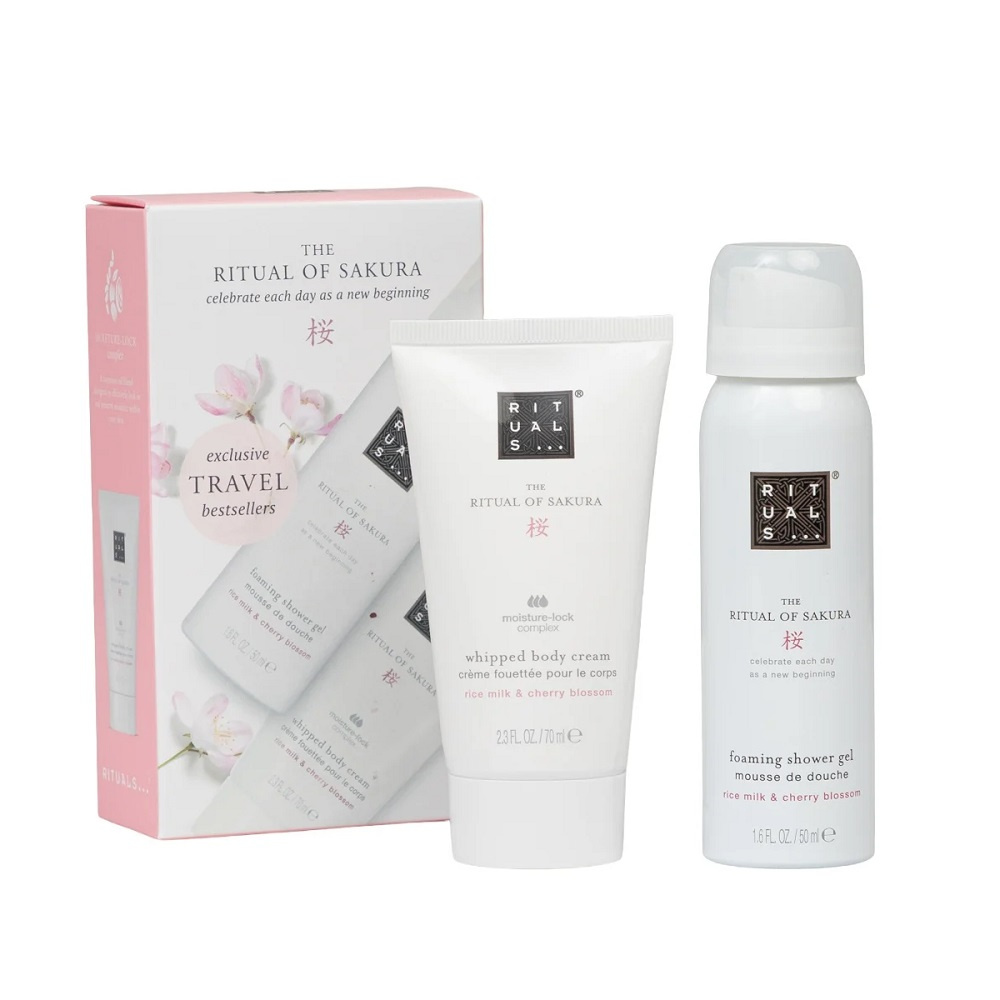 Rituals The Ritual of Sakura zestaw pianka pod prysznic w żelu 50ml + krem do ciała 70ml
