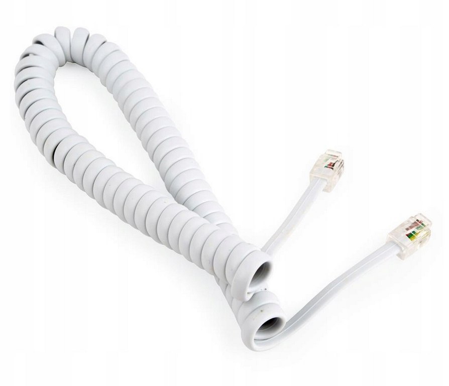 Gembird Kabel telefoniczny słuchawkowy skrętny RJ10 4P4C biały 2m