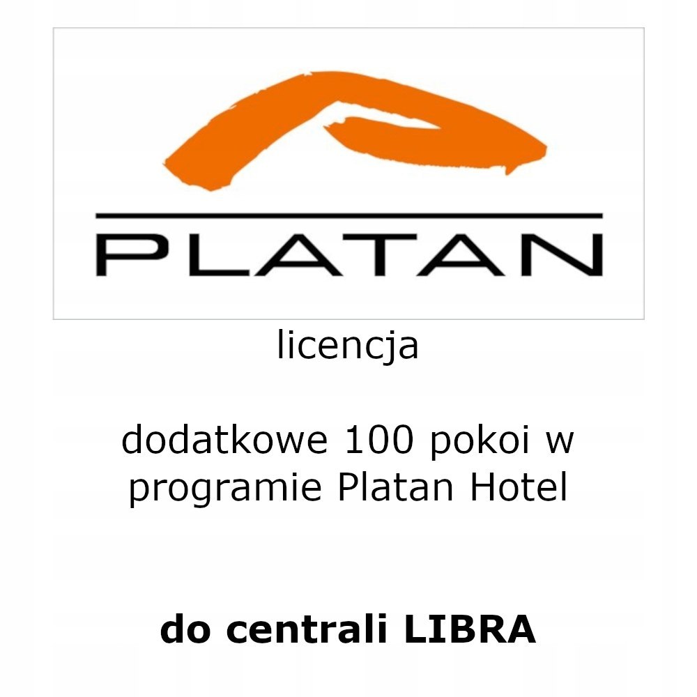 Platan Licencja na obsługę dodatkowych 100 pokoi w programie HOTEL LIBRA