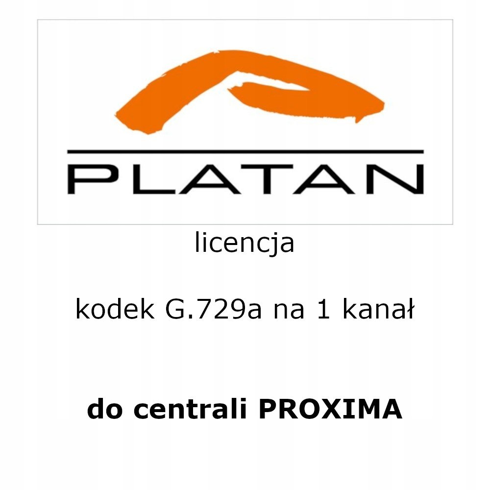 Platan Licencja na kodek G.729a na 1 kanał VoIP dla centrali PROXIMA