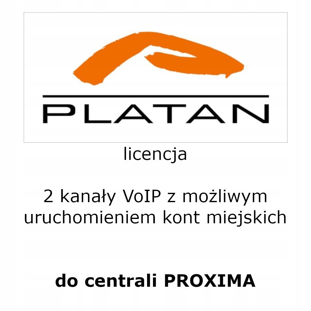 Platan Licencja na 2 kanały VoIP do central PROXIMA