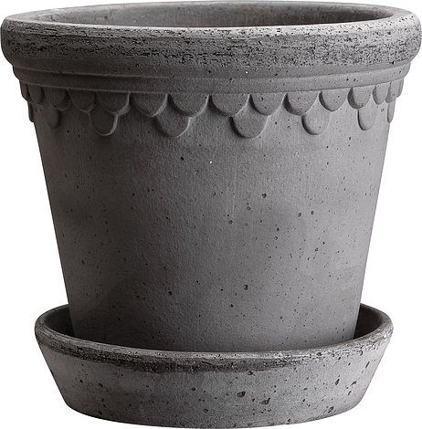 Bergs Potter Doniczka Københavner 12 cm szara z podstawką KG12S