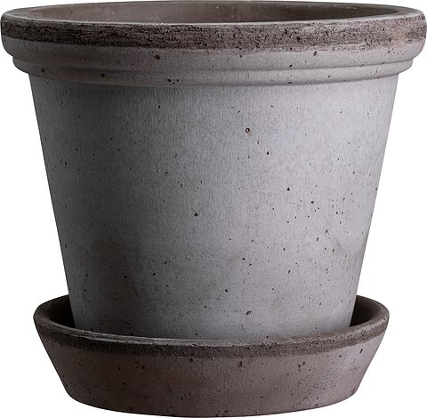 Bergs Potter  Doniczka Flora 12 cm szara z podstawką FG12S