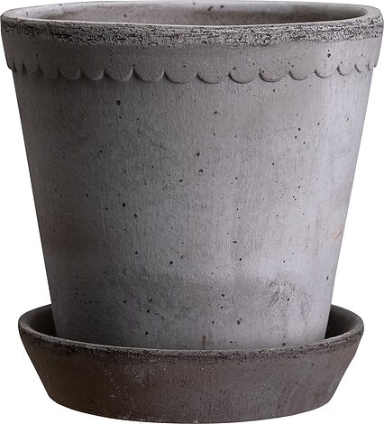 Bergs Potter Doniczka Helena 8,5 cm szara z podstawką HG8.5S