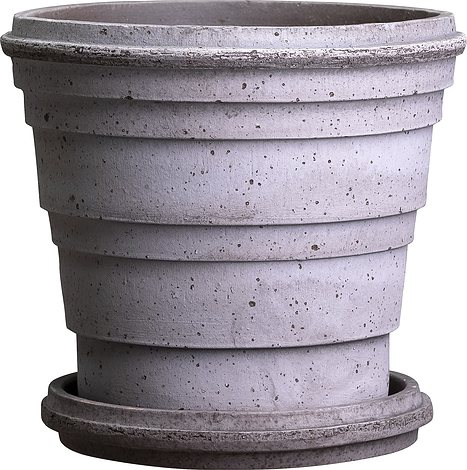 Bergs Potter Doniczka Planet Saturn 16 cm szara z podstawką PLAG16S