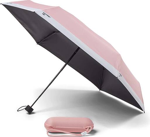 Parasolka Pantone Travel jasnoróżowa z etui