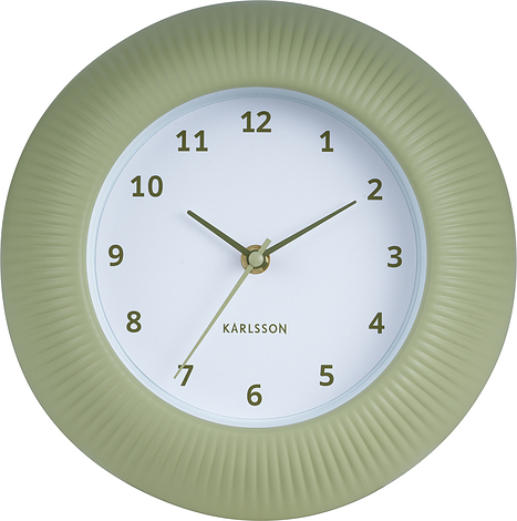 Karlsson – zegar ścienny Tender Rib – zielony herbata – Ø25 cm