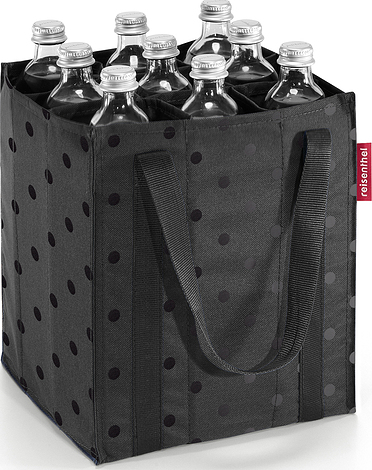 Torba na butelki Reisenthel w grochy czarna