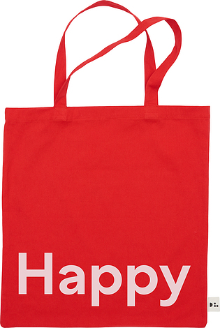 Torba na zakupy Design Letters Happy czerwona
