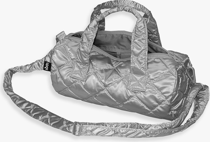 Torba LOQI Weekender Artist Metallic Puffy M srebrna