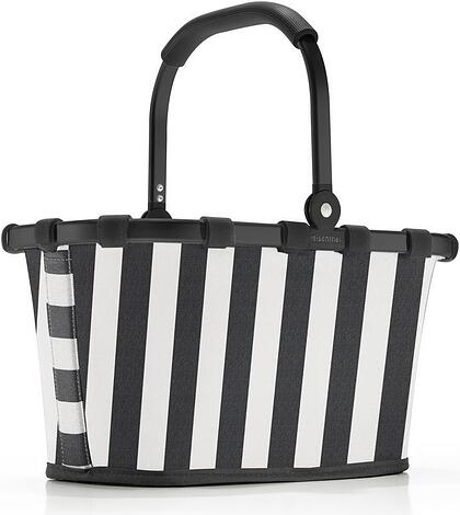 Koszyk na zakupy Carrybag XS w paski czarno-biały z recyklingu