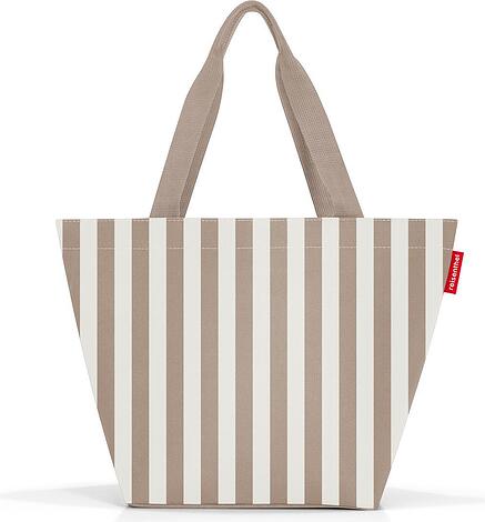 Torba Shopper w paski M brązowo-biała z recyklingu