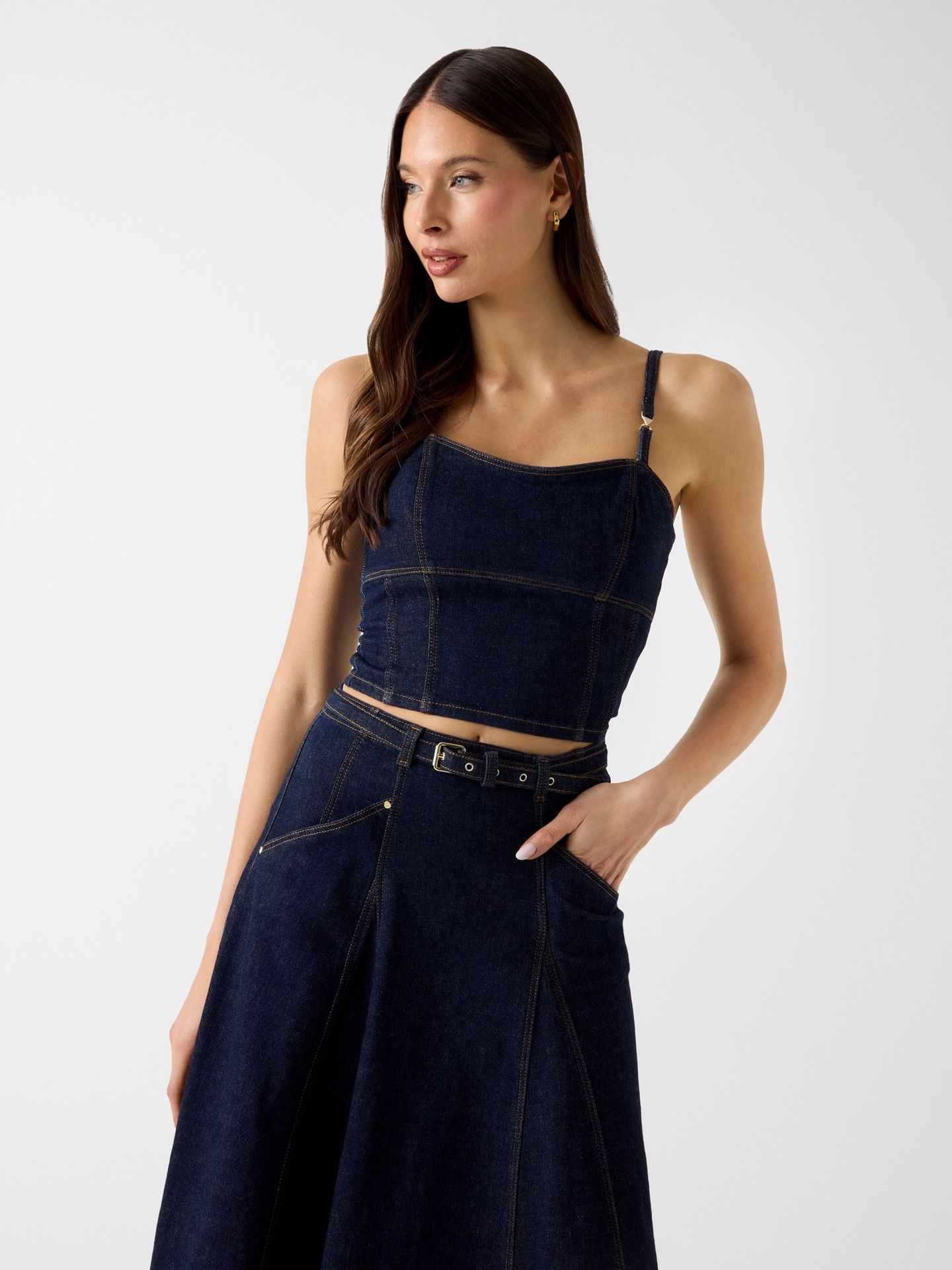 GUESS Jeansowy top Zelda Cropped Fit