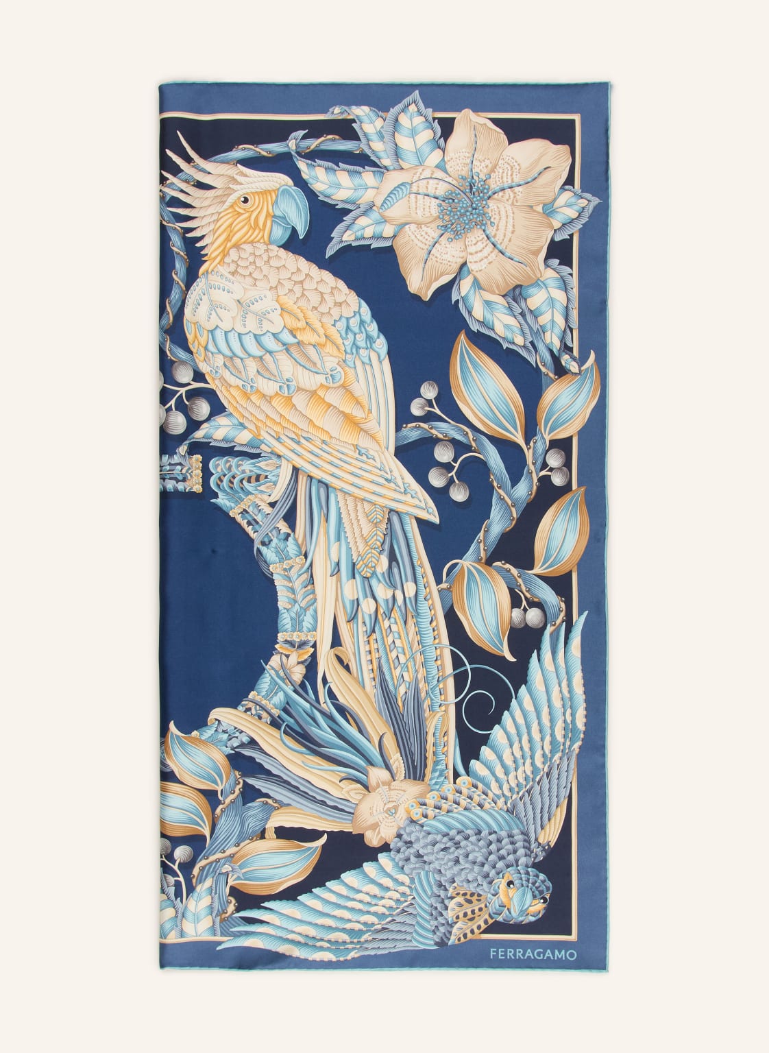 Ferragamo Szalik Jedwabny blau