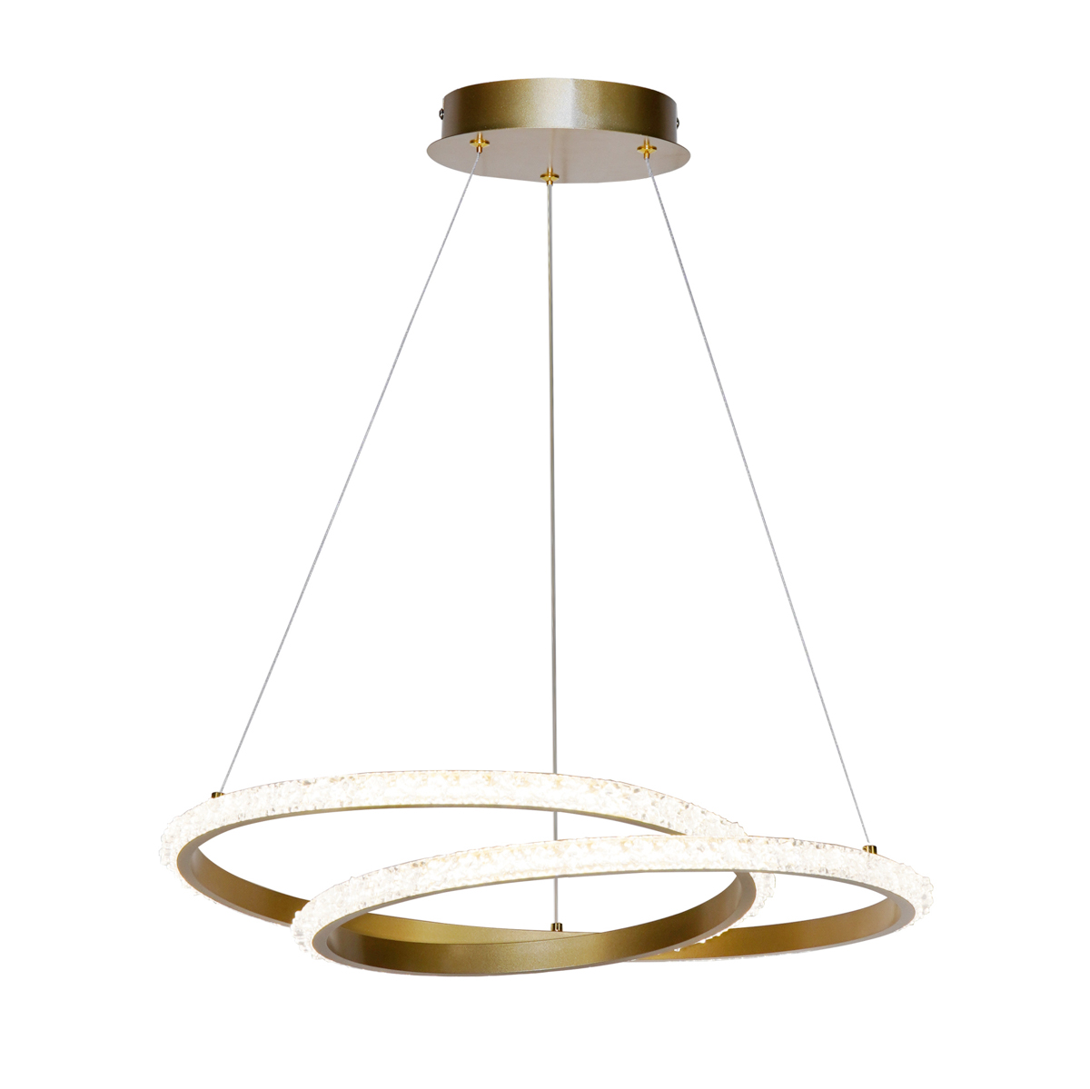 ZALTO lampa wisząca złota fi 50cm klosz imitacja kryształu LED 32W CCT ITALUX PND-12436-GD
