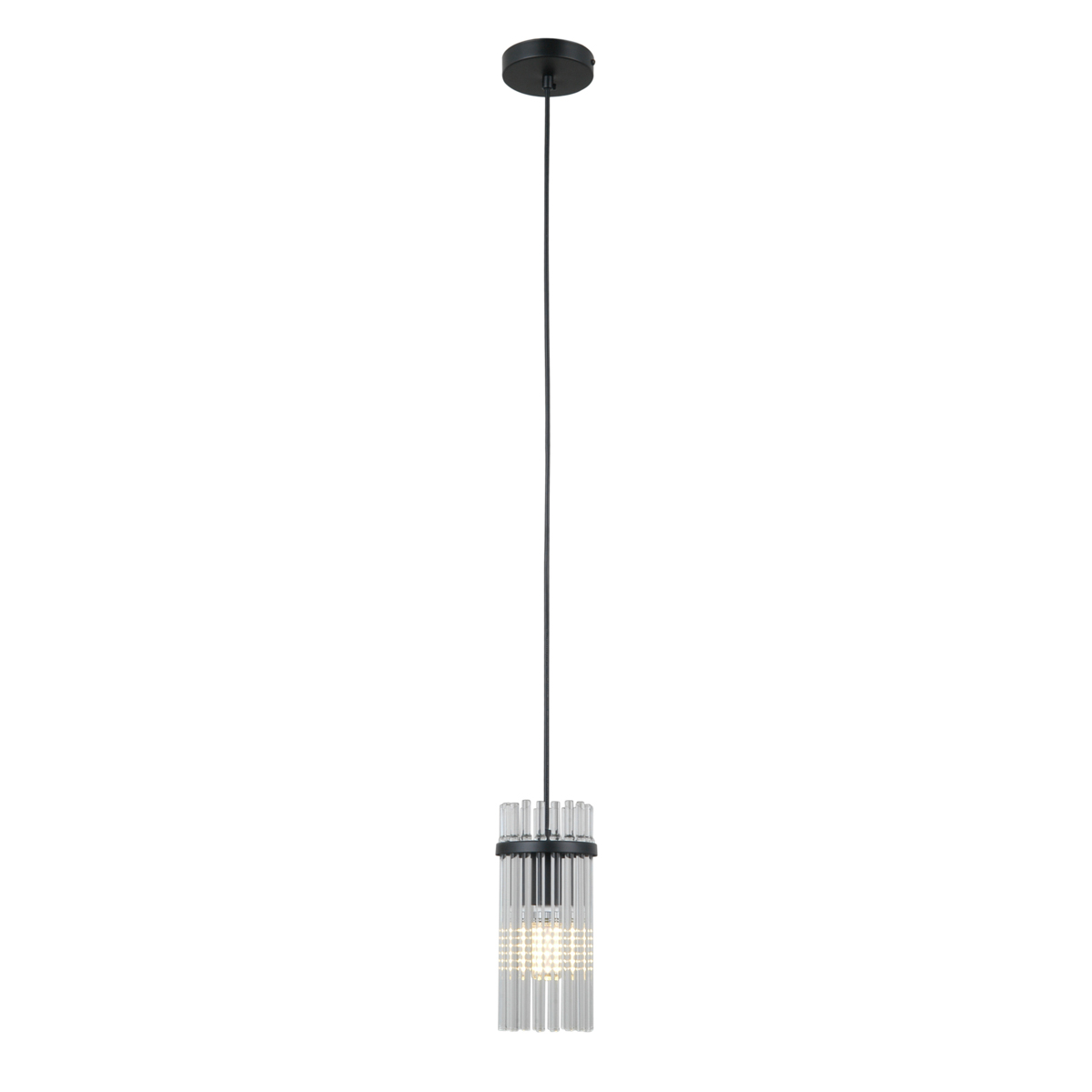 MERTO lampa wisząca czarny mat 1xE14 klosz szklane rurki PND-40930-1A-BK