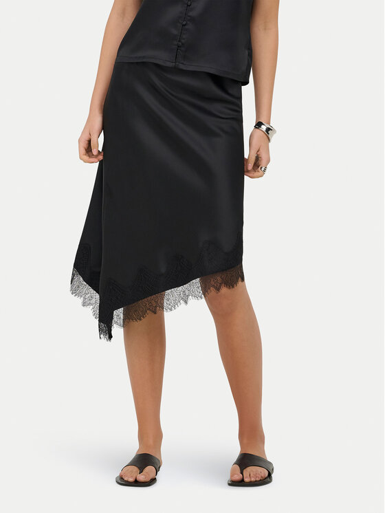 ONLY Spódnica midi Faraya 15380116 Czarny Regular Fit