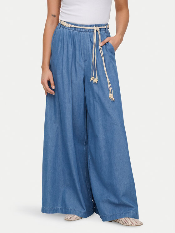 ONLY Spodnie materiałowe Bea Hw 15375507 Niebieski Wide Leg
