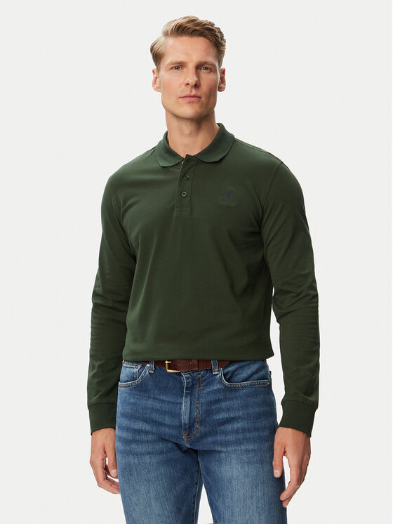 Beverly Hills Polo Club Polo P-SS26M-P424125BTGR Zielony ciemny Regular Fit