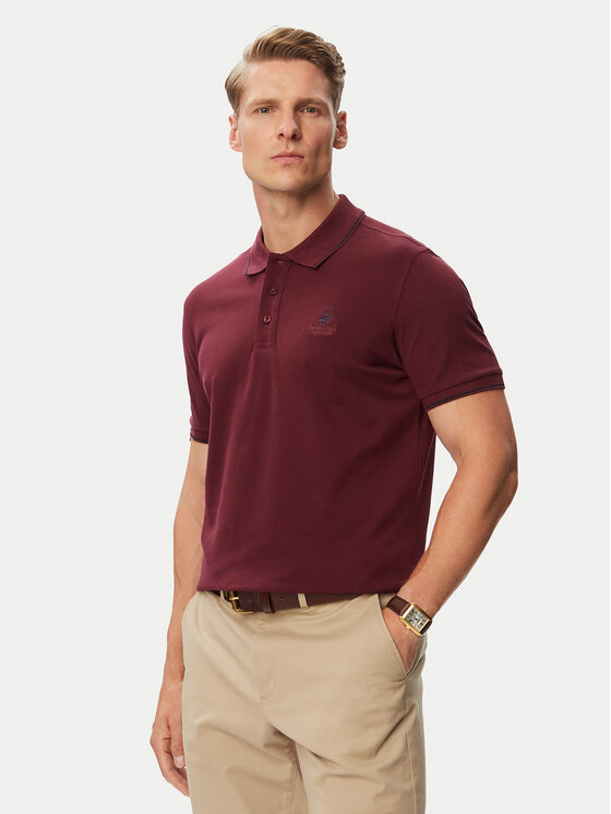 Beverly Hills Polo Club Polo P-SS26M-P42561 Bordowy Regular Fit