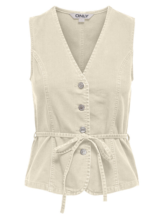 ONLY Top Silla 15374051 Kremowy Regular Fit