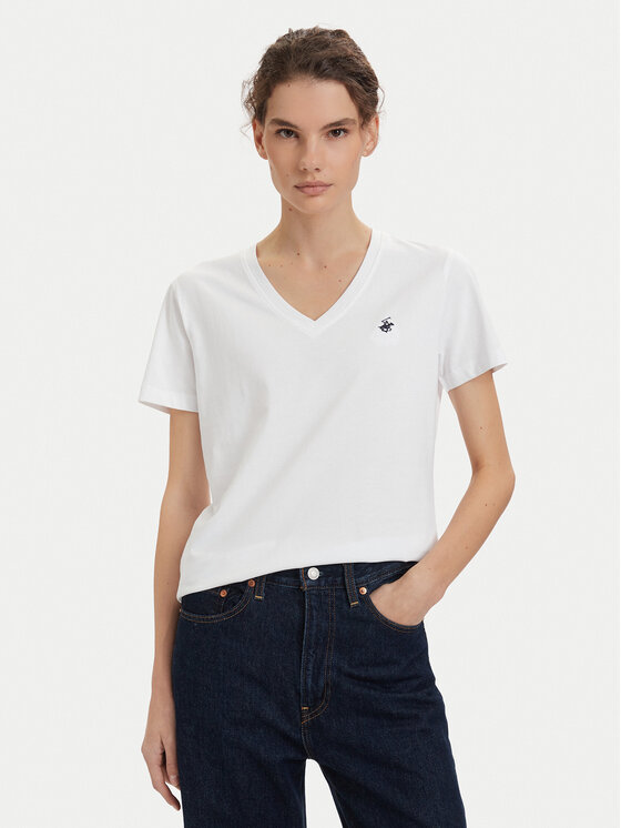 Beverly Hills Polo Club T-Shirt P-SS26W-TS516518 Biały Regular Fit