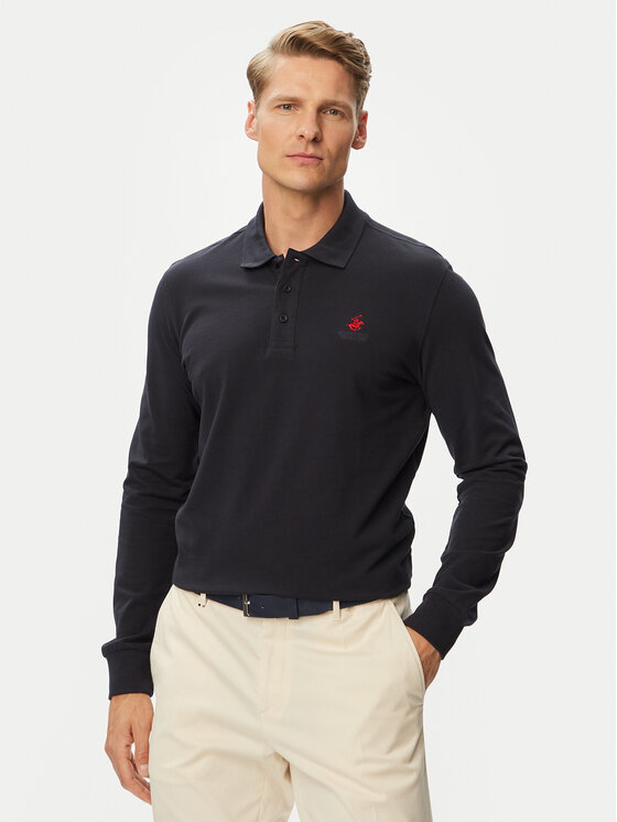 Beverly Hills Polo Club Polo P-SS26M-P424125 Granatowy Regular Fit