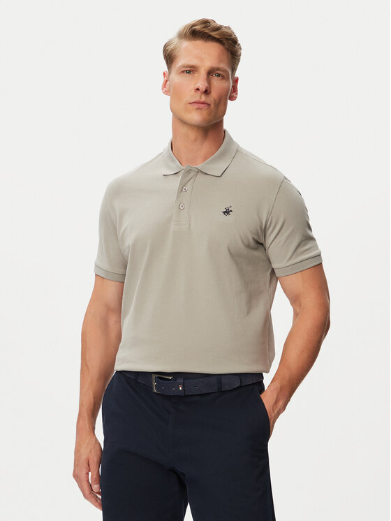 Beverly Hills Polo Club Polo P-SS26M-P42560 Szary Regular Fit