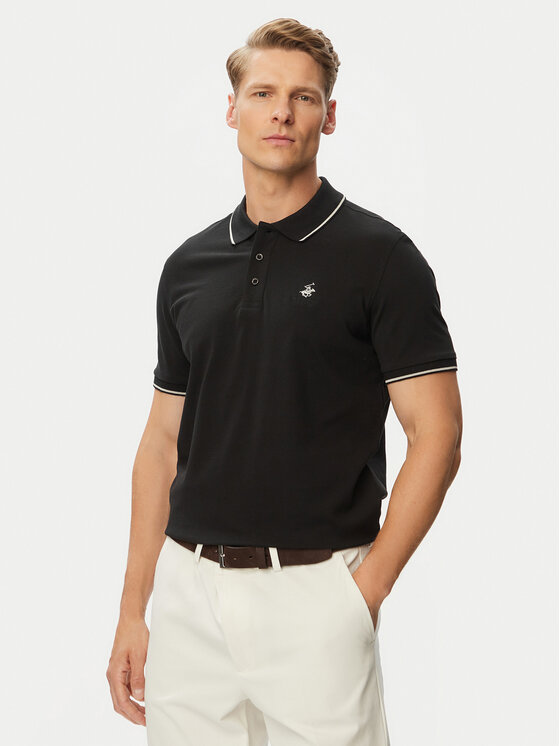 Beverly Hills Polo Club Polo P-SS26M-P42561 Czarny Regular Fit