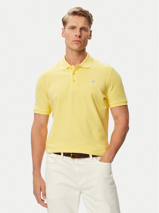 Beverly Hills Polo Club Polo P-SS26M-P42560_BBU Żółty Regular Fit