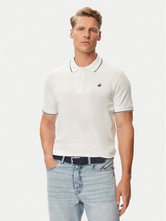 Beverly Hills Polo Club Polo P-SS26M-P42561 Biały Regular Fit
