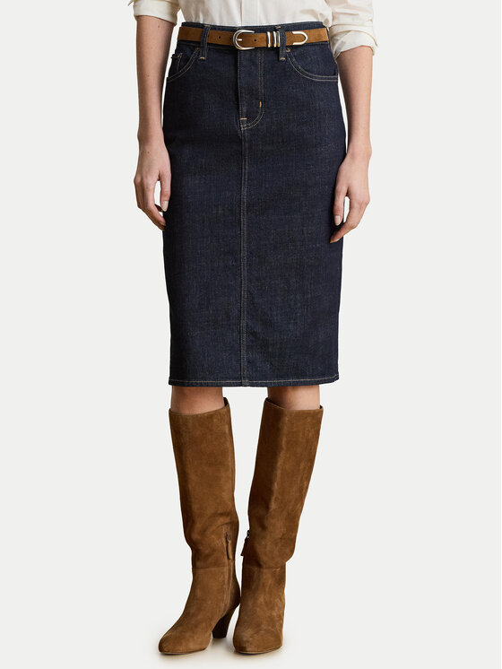 LAUREN RALPH LAUREN Spódnica ołówkowa 200P14644001 Niebieski Regular Fit