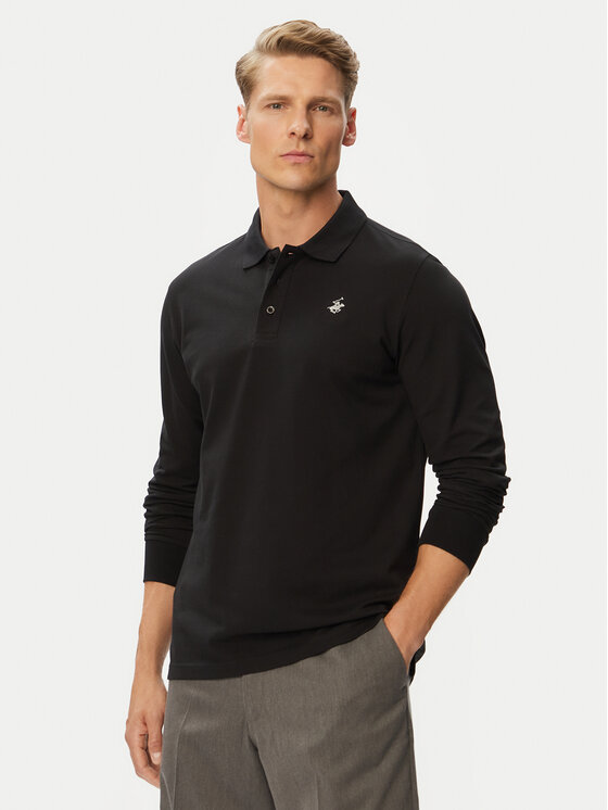 Beverly Hills Polo Club Polo P-SS26M-P424125 Czarny Regular Fit