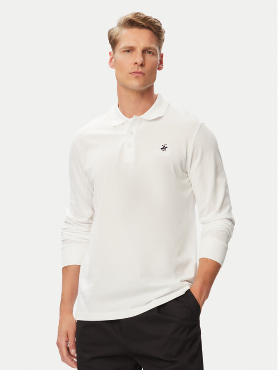 Beverly Hills Polo Club Polo P-SS26M-P424125 Biały Regular Fit