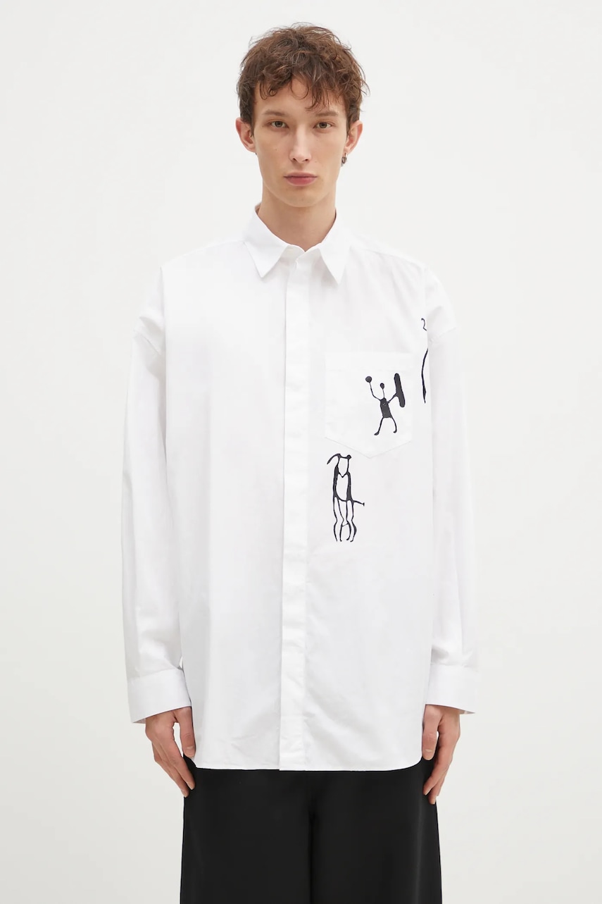 Wood Wood koszula bawełniana Rofus Oversized Print Shirt